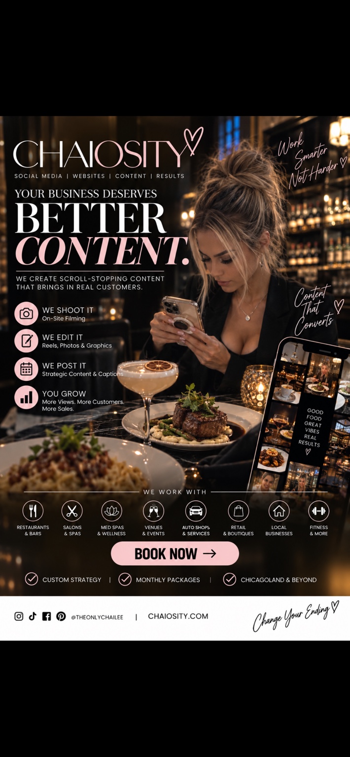 Chailee Harty creating content for CHAIOSITY